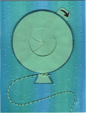 Iris Card - Balloon Congratulations (light green) Closed